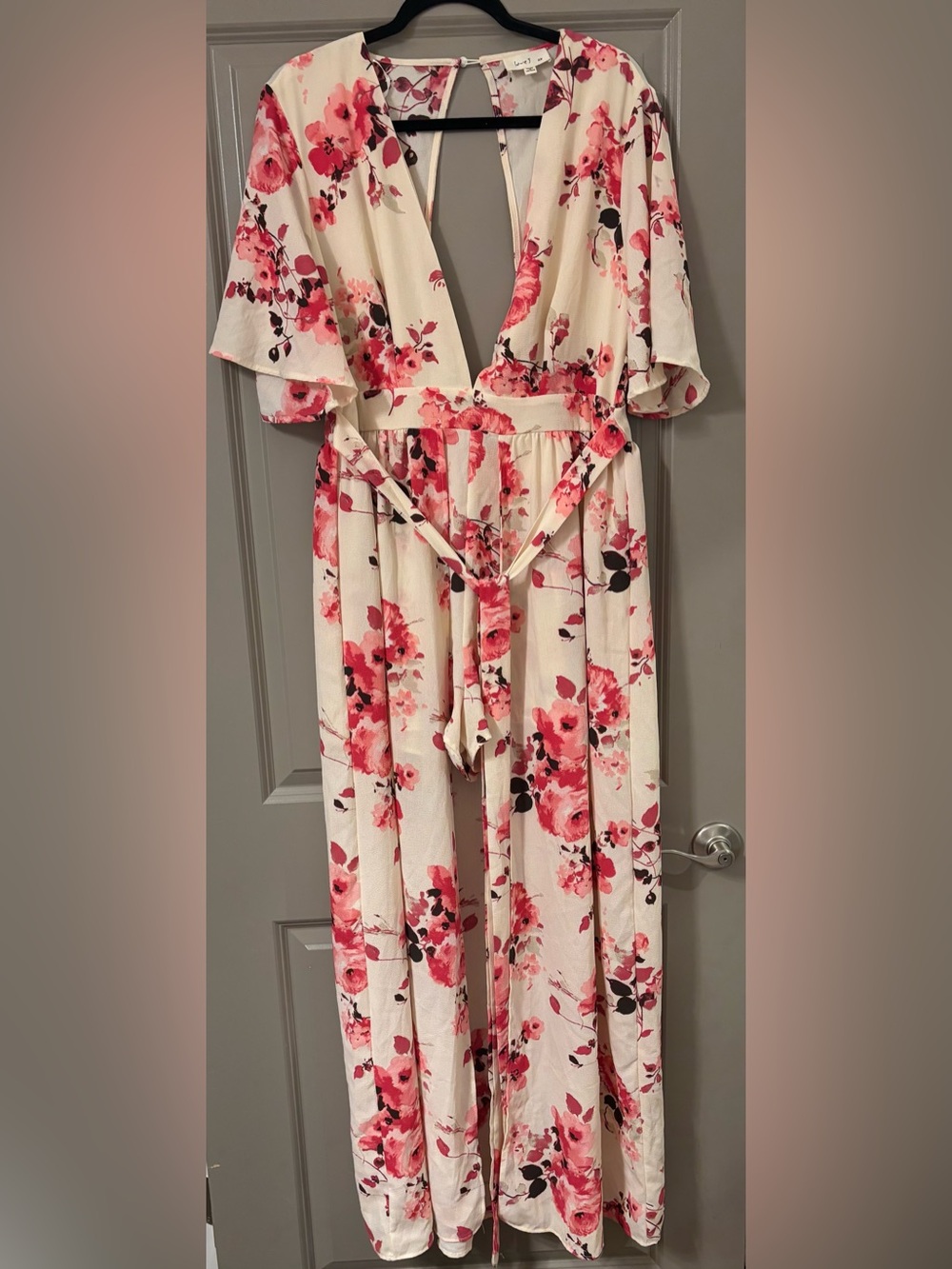 Floral V-Neck Maxi Romper